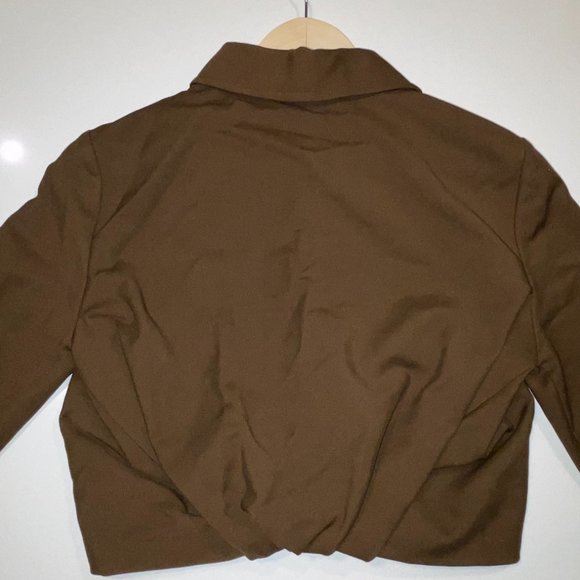 Zara Pleated Crop Top Button Up Shirt - Picture 8 of 10